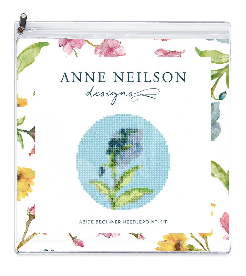 Abide Floral Needlepoint Kit