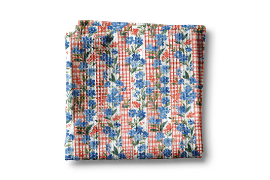 Floral Patriotic Red White Blue Kitchen Towel