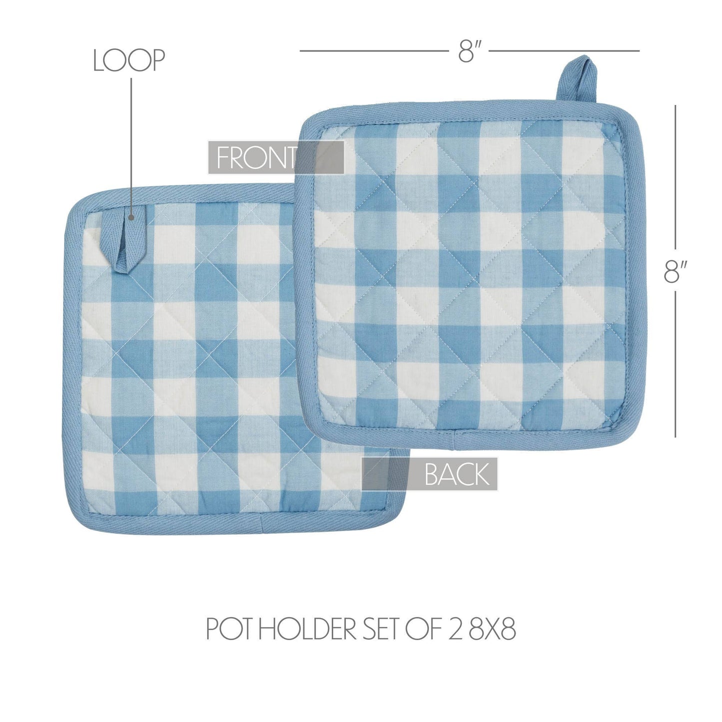 Annie Buffalo Check Blue Pot Holder Set of 2