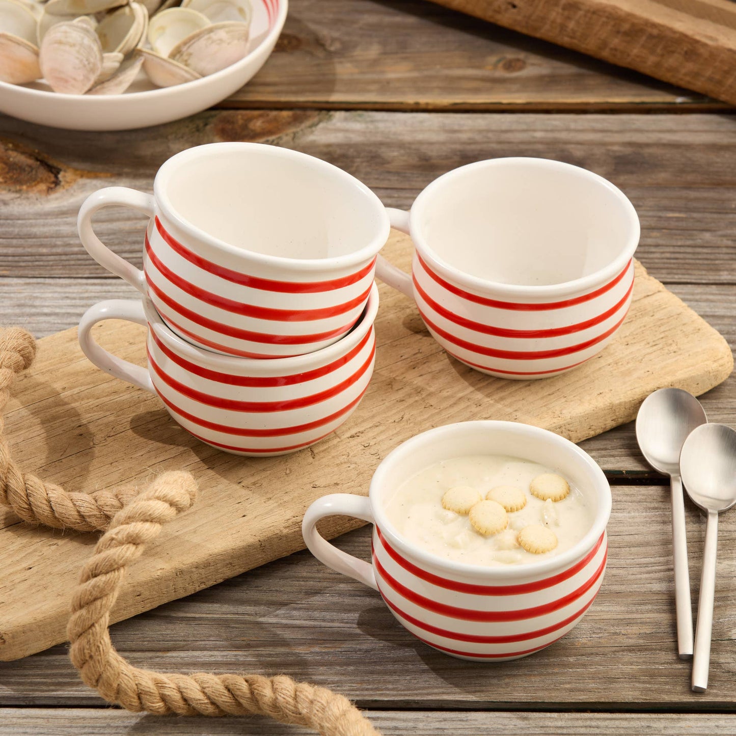 Red Stripe Jumbo Bowl