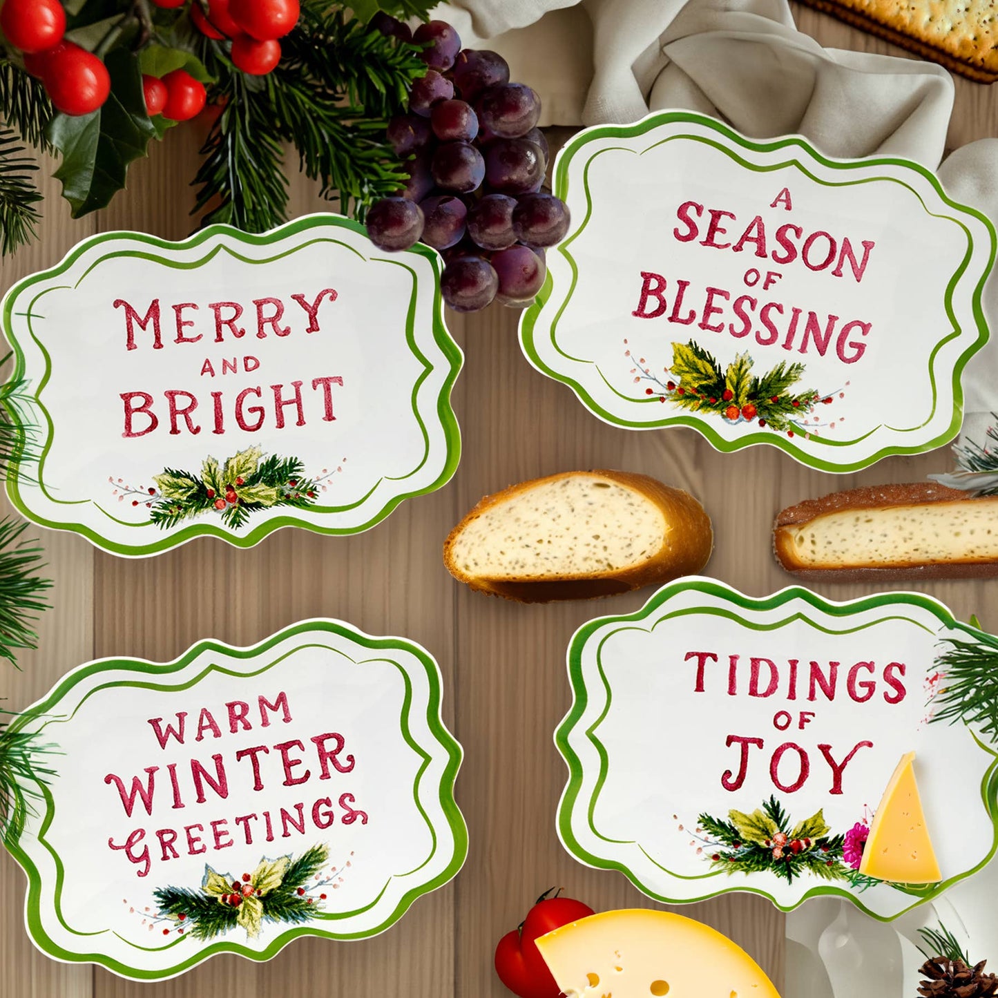 Christmas Canape Plate Set