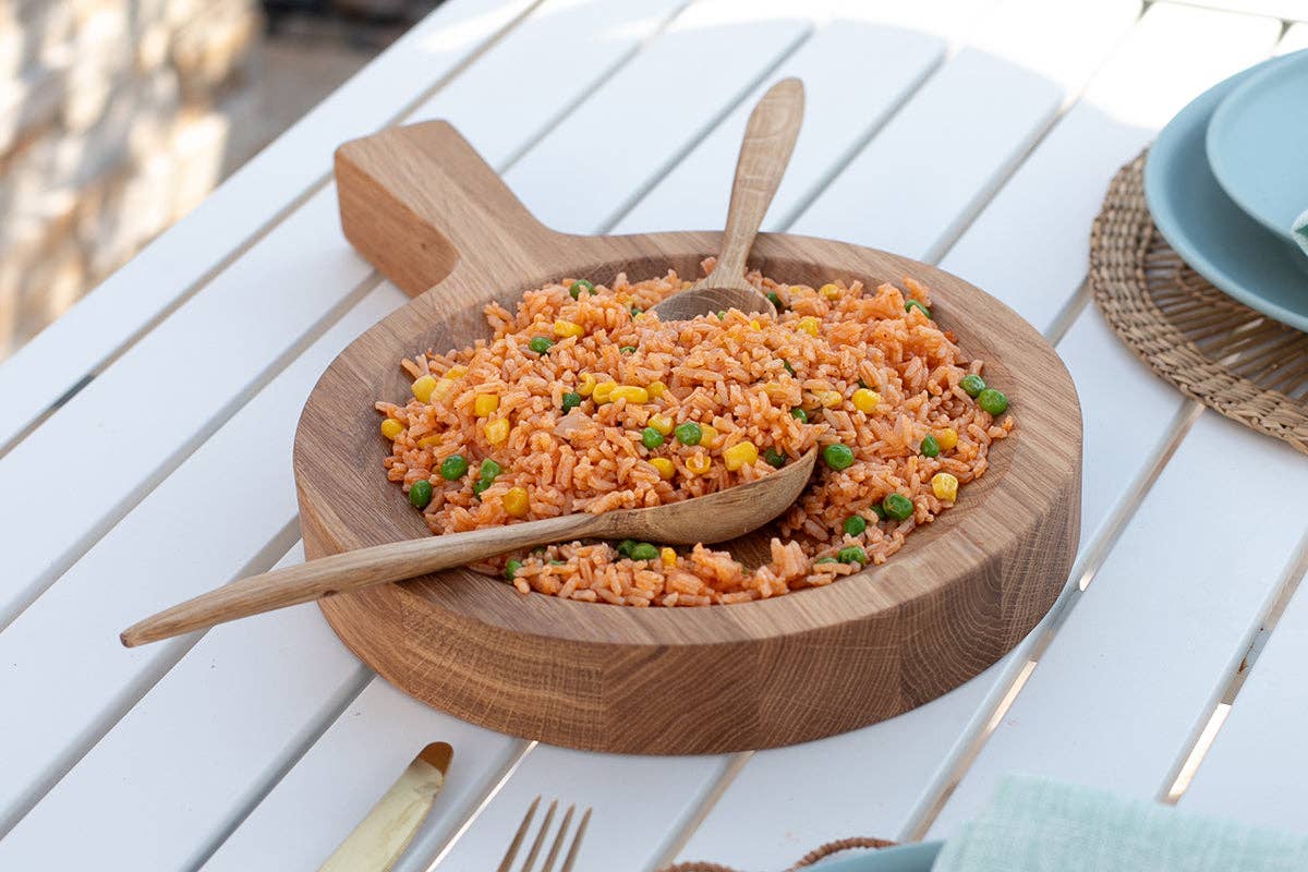 Italian Cutting Board Bowl with Mezzaluna Set, Small