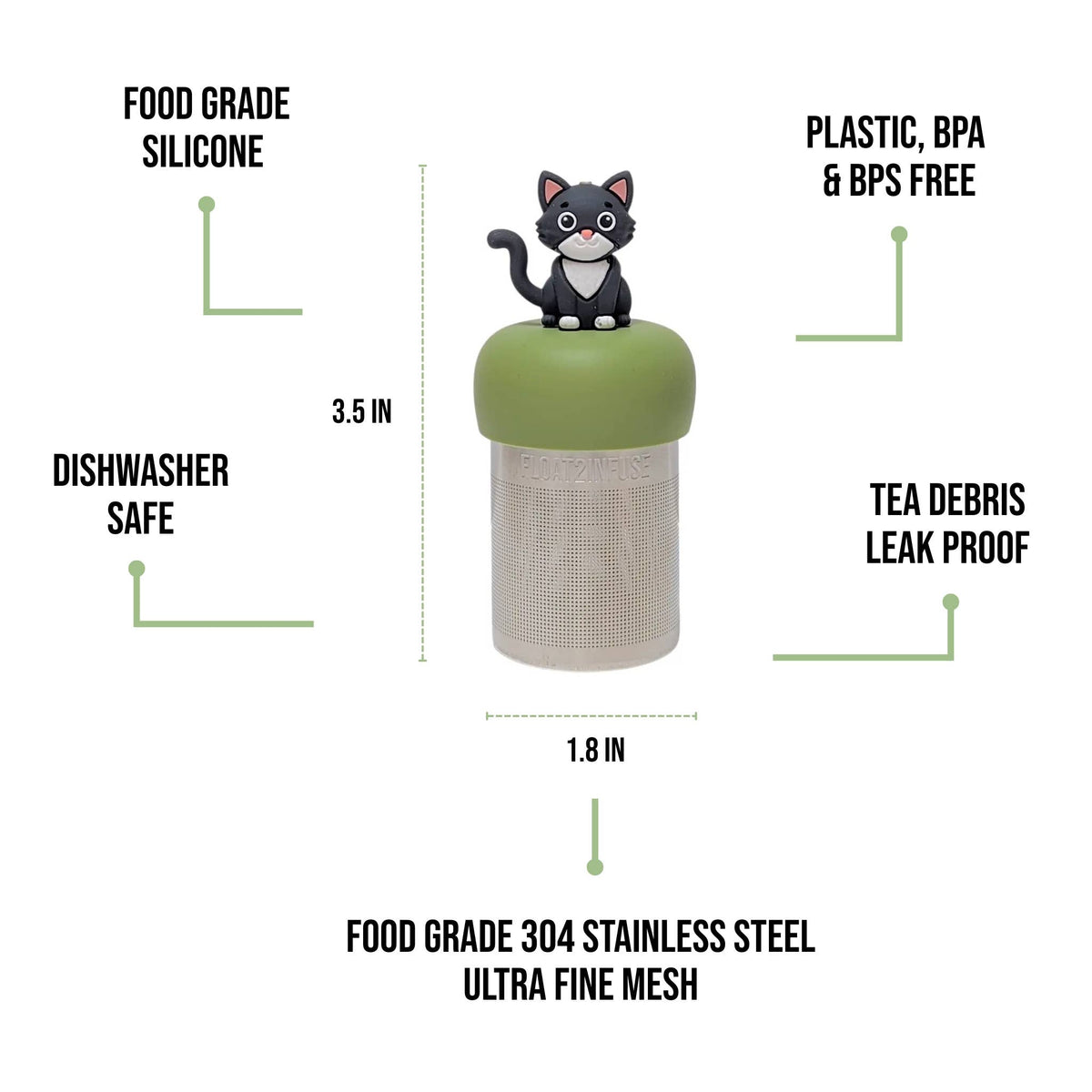 Cute Grey Cat | Floating Tea Infuser