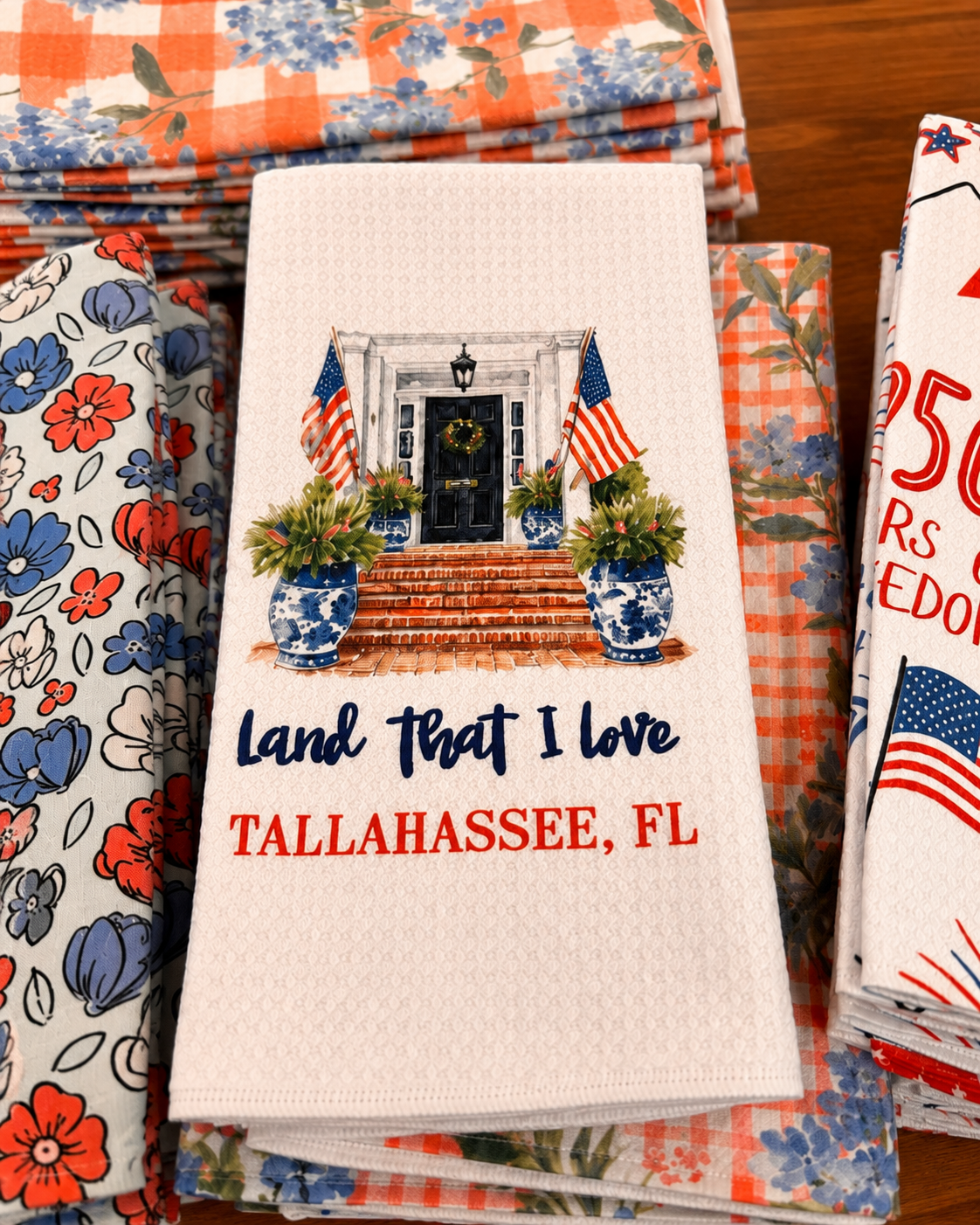 Tallahassee "Land That I Love" Waffle Weave Kitchen Towel