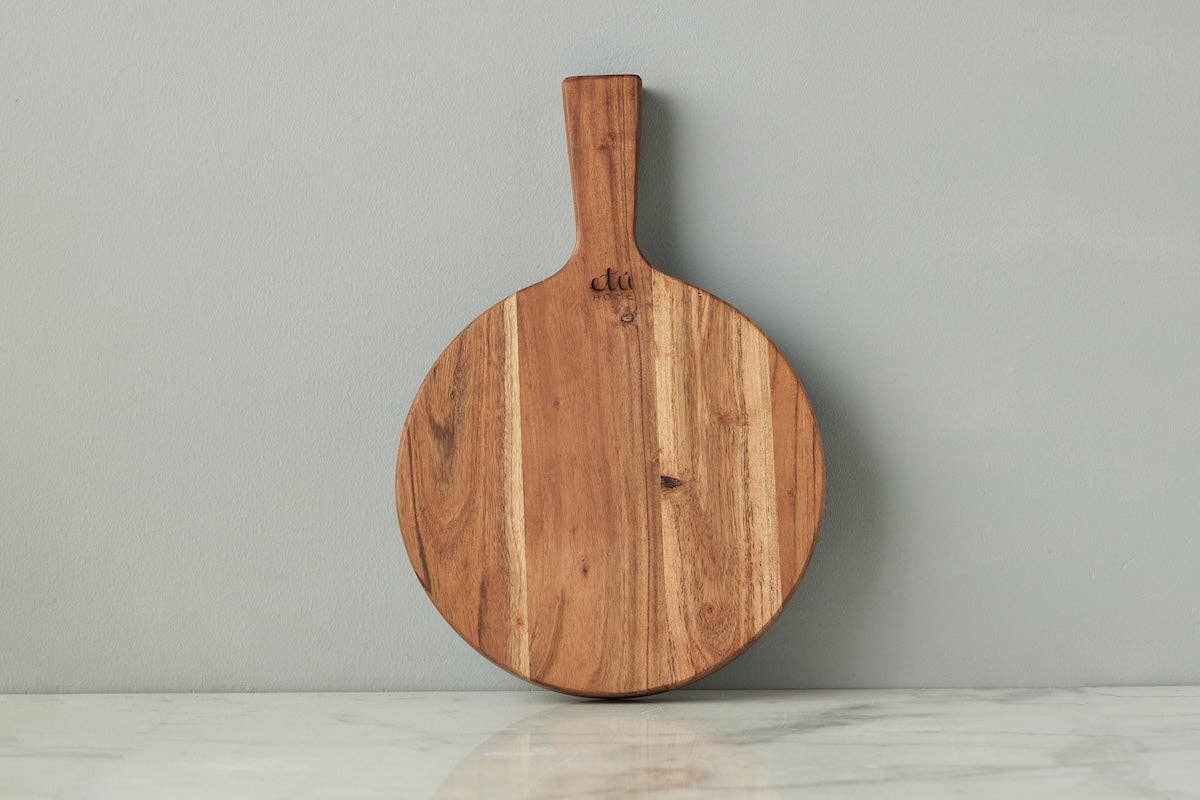 Italian Round Cutting Board + Bowl Combo with Handle, Small
