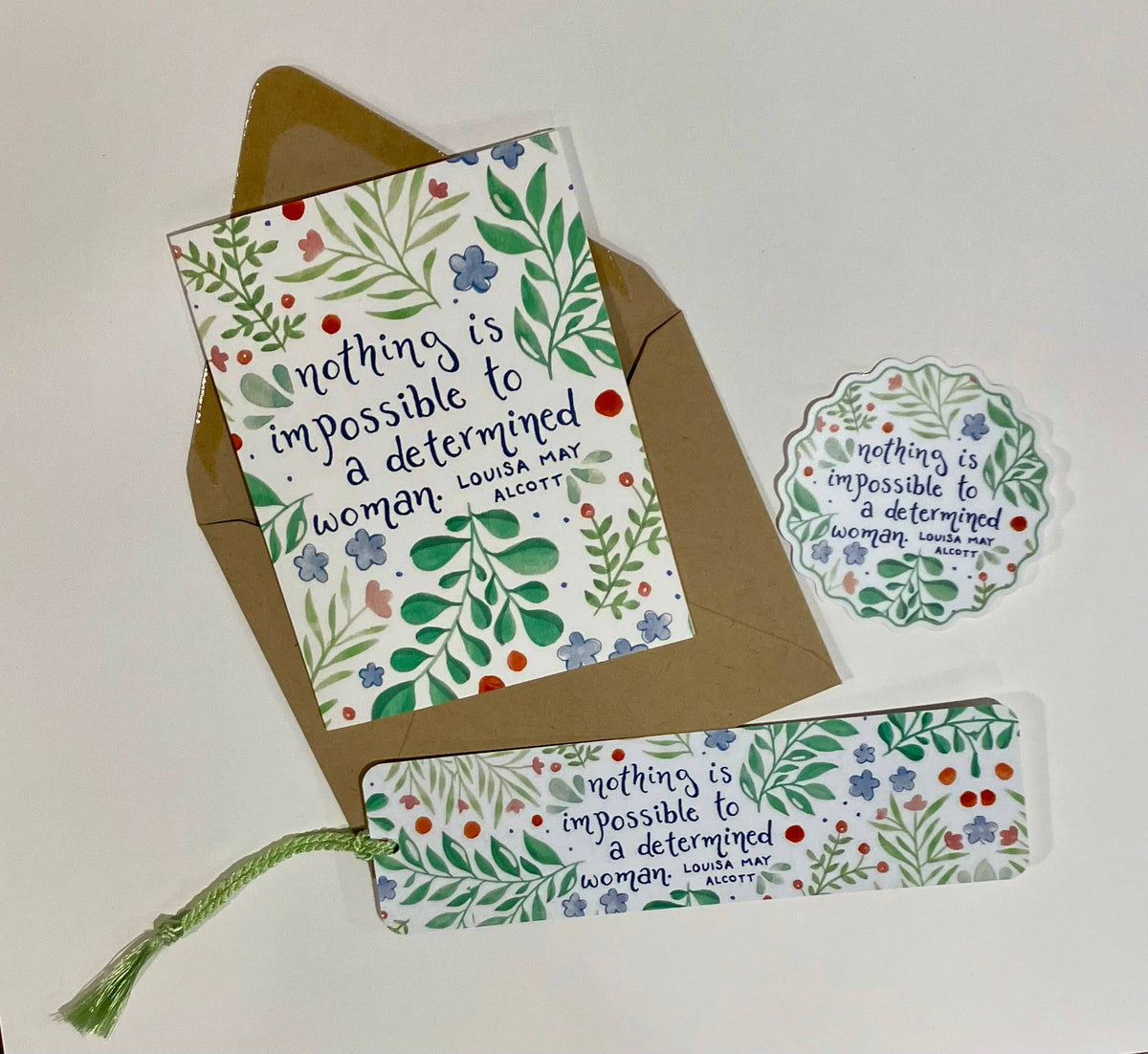 Nothing Is Impossible To a Determined Woman - floral sticker