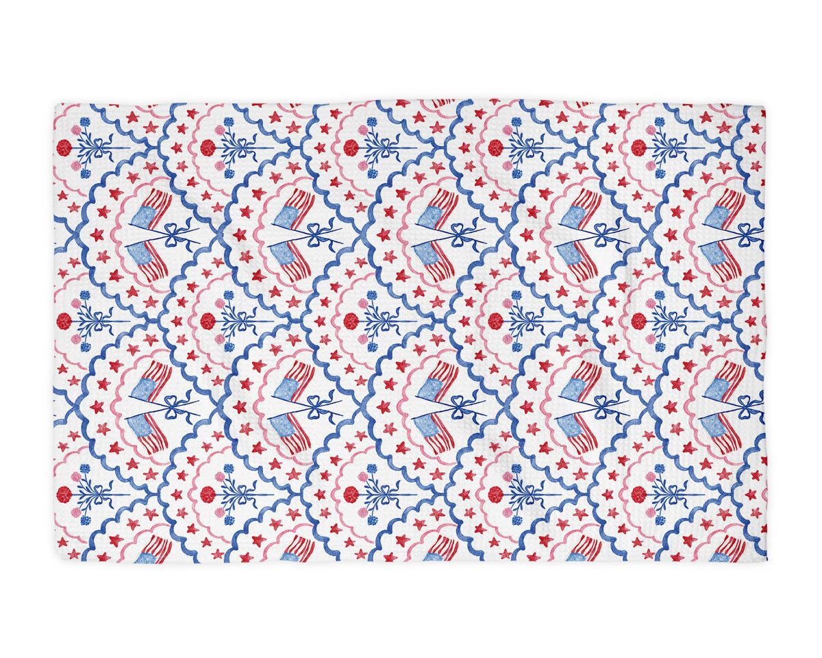 Patriotic Flag Kitchen Towel Waffle
