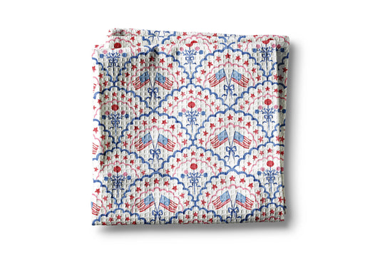 Patriotic Flag Kitchen Towel Waffle