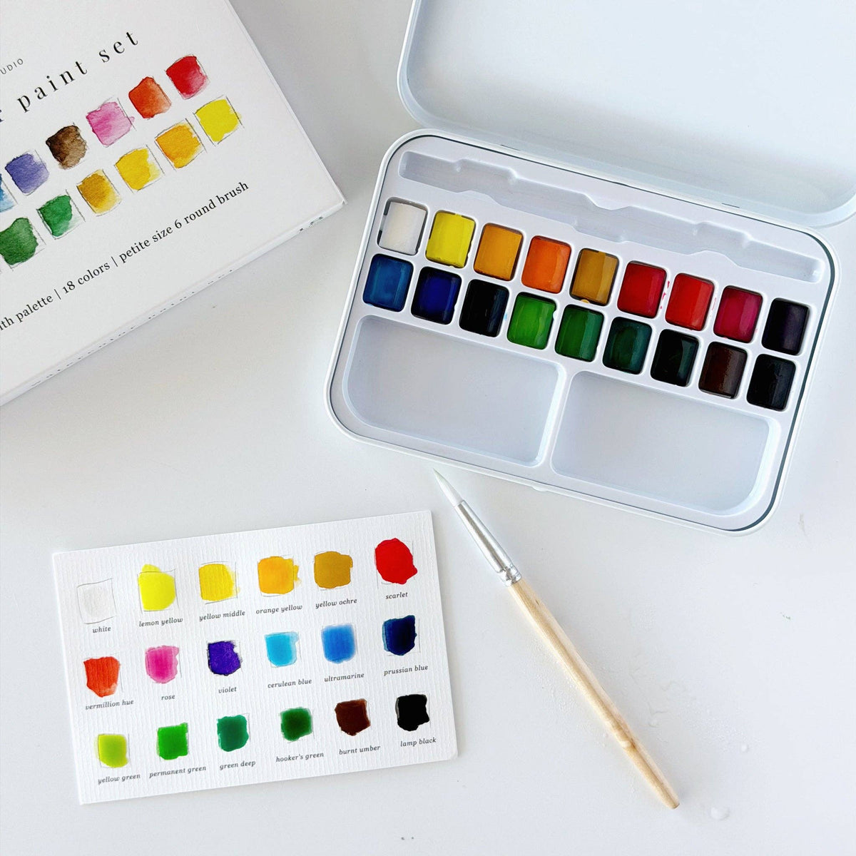 Watercolor Paint Set – 18 Colors